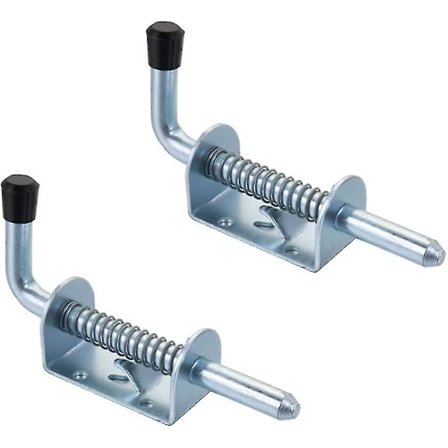 2 stk. Garage Dyre Fjederbolt Metal Lås Tønde Bolt Fjederbelastet Lås til Port Skur Dør Bagklap Trailer Garage