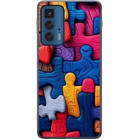 Yhteensopiva Puhelinkuori Motorola Motorola Edge 20 Pro Leikkisä kuvitus Stitchin kanssa vaaleanpunaisissa omenoissa pehmeässä pastellidesignissa,