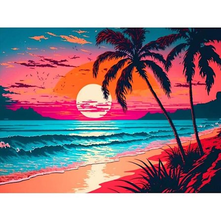 Strand Diamond Painting Kits för vuxna, 5D färgglad Diamond Art, DI