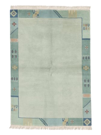 Noué À La Main Nepal Original Tapis 170X242 De Laine Vert