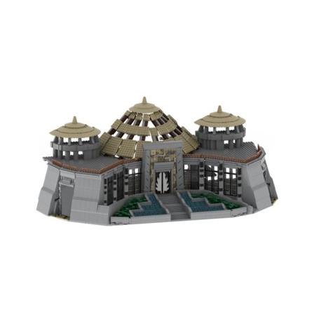Jurassic Visitor Center Building Blocks Kit Dinosaur Paradise Architecture Assemble Brick Mall Puzzle Toy