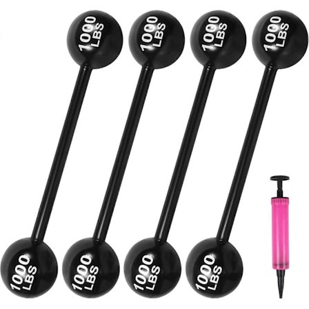 4 STK Jätteuppblåsbara Hantel Stång, Roliga Karneval Cirkus Födelsedag/Halloween Fest Dekorationer Falska Vikter Cosplay Rekvisita Festtillbehör (FMY)