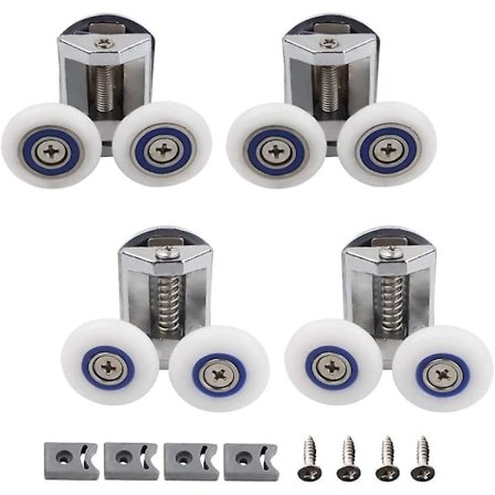 4 Pakke Dusj Dør Ruller 2 Øvre & Nedre Trinse 26mm Sink Legering Dusj Dør Erstatning Kit (2 Topp + 2 Knott)