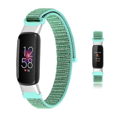 Fitbit Luxe klockarmband i nylonväv - Mörkgrön