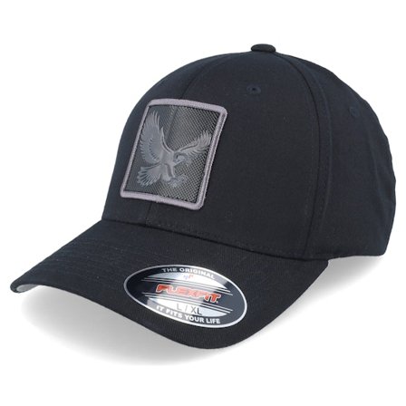 Iconic - Black flexfit Czapka Z Daszkiem - Eagle Black Metallic Patch Black Flexfit @ Hatstore
