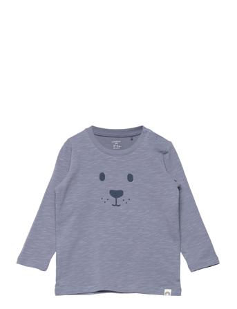 Top Slub Face Otter T-shirts Long-sleeved T-shirts Sininen Lindex