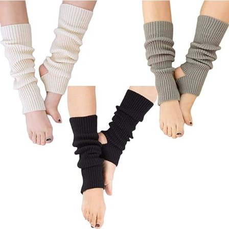 Ekstra bløde lange benvarmere til kvinder til vinter - strikkede benvarmere med bøjle