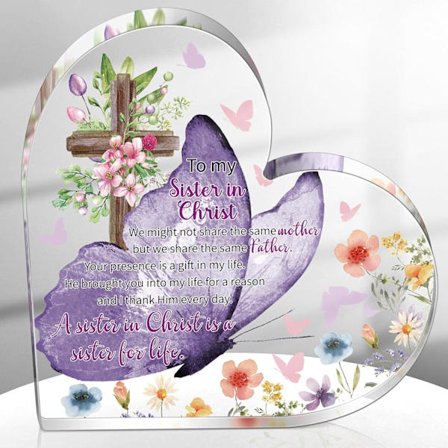 Kristillisiä lahjoja naisille, inspiroivia uskonnollisia lahjoja hänelle, Raamatun jae työpöydän sisustus, hengellinen akryylitaulu jouluksi, 