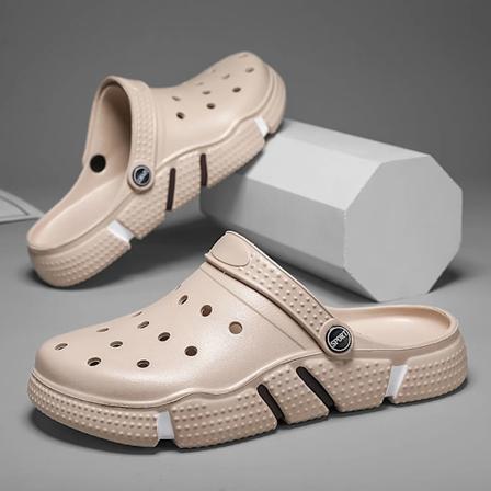 Store størrelse Slides Mænds Trendy Have Sko Eva Blød Sol Hold Baotou Flip-Flops Sandaler Til Mænd Fritid Strand Tompar Beige 38