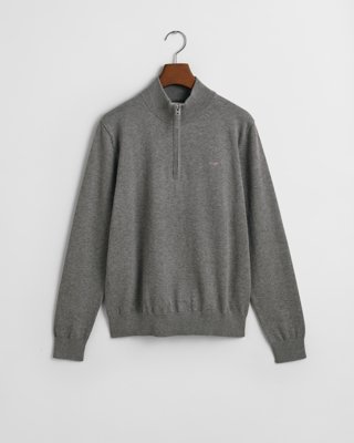 GANT - Shield bomullsgenser med half-zip til ungdom dark grey melange