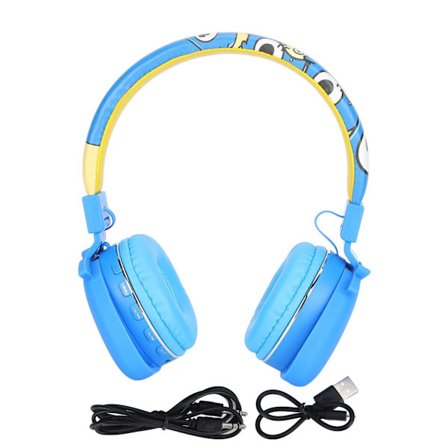 YLFASHION Barn Bluetooth Hörlurar Cartoon Fällbar Justerbar Trådlöst Headset med 3,5 mm Kabel för PC
