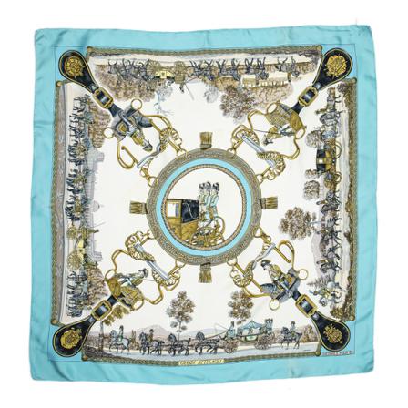 Hermès Vintage, Pre-owned Scarf Blauw, Dames, Maat:ONE Size