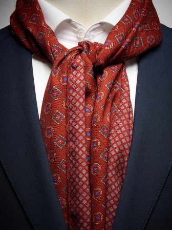 John Henric Men's Terrakotta Schal Geometrisch Size Onesize