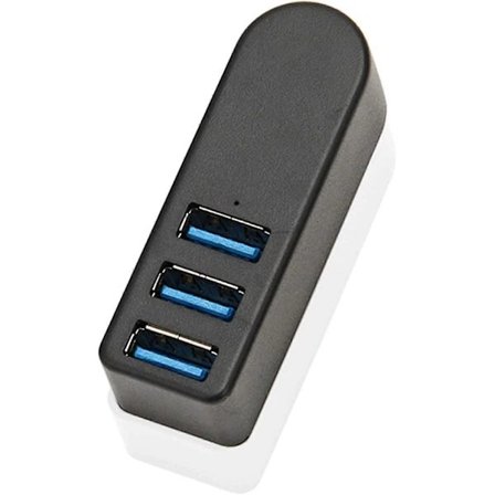 USB 3.0 Hubb, 270° Roterbar USB-splitter, Aluminium 3 Port Mini USB 3.0 Hubb, Datahubb (Svart)