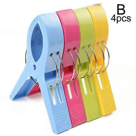 Solseng Strandhåndkle Klyper 4-Pakning Store Klyper Klesklyper Kraftige