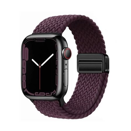 Nylonflätat armband kompatibelt med Apple Watch S10 46mm 44mm 40mm 45mm 49mm 41mm 38mm iWatch serie se 10 7 3 5 6 8 9 Ultra