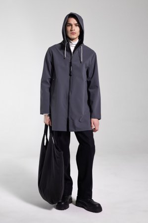 Stockholm Lightweight Zip Matte Raincoat Metal