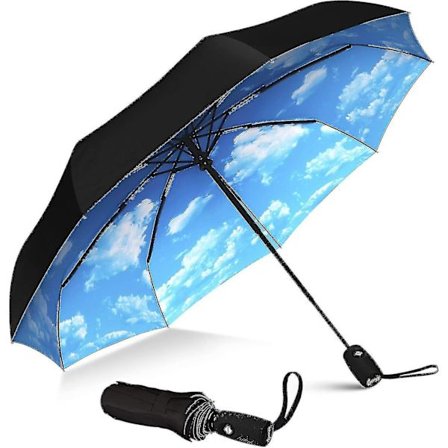 Vindstærk Rejseparasol - Kompakt, Let, Automatisk, Stærk