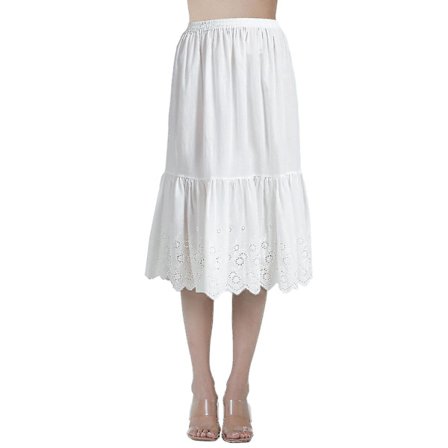 Underskjørt med blondekant i 100 % bomull