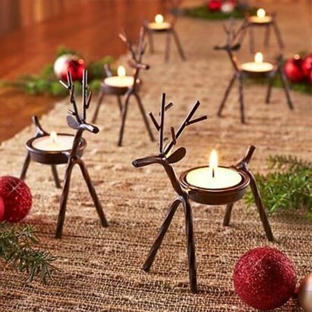 6ST Juldekoration Fawn ljusstake Ornament Dekor 6PCS