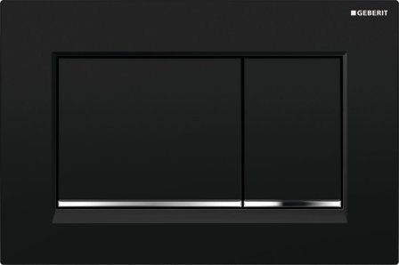 Geberit Sigma30 Spyleplate for dobbelspyling Svart/blankforkrommet, Baderom