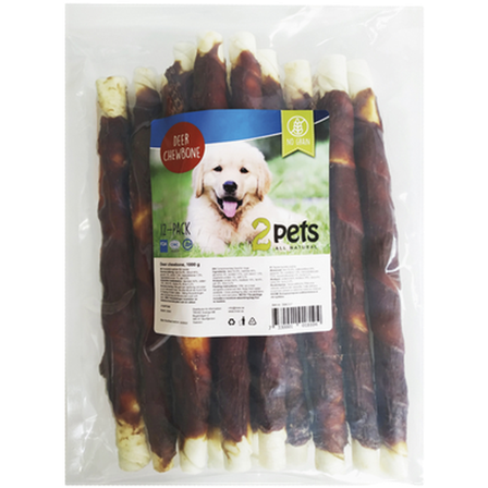 2 pets - Dogsnack tyggebein for hjort 28 cm/12st - Hund - Hundegodbiter & tyggebein - Tyggeruller & tyggepinner - ZOO.no