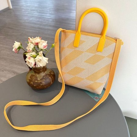 Axel Crossbody-väska Stickad handväska för kvinnor GUL