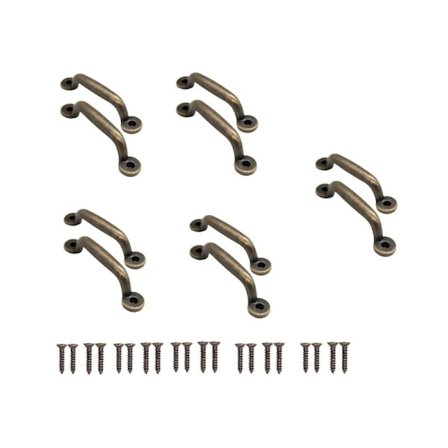 Pakke med 10 antikke bronze skuffegreb til udtræk, skabe, kommoder, køkkener, sideboards, kister, 90 x 22 mm KLB