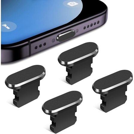 4 kpl iPhone-pölysuoja, latausportin suojakorkki puhdistusharjalla iPhone 14 Pro Max 13 12 11 AirPods iPa