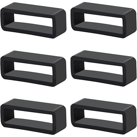 6 kpl Kellon Rannekkeen Kiinnitysrenkaita, 16/20/22/24 mm Silikoninen Kellon Rannekkeen Pidike Lenkki Ansa Pidike Musta Kumi Kellon Rannekkeen 