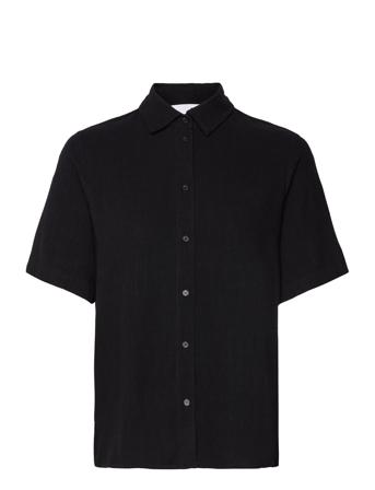 Slfviva- Marita Ss Shirt B Kortermet Skjorte Svart Selected Femme*Betinget Tilbud