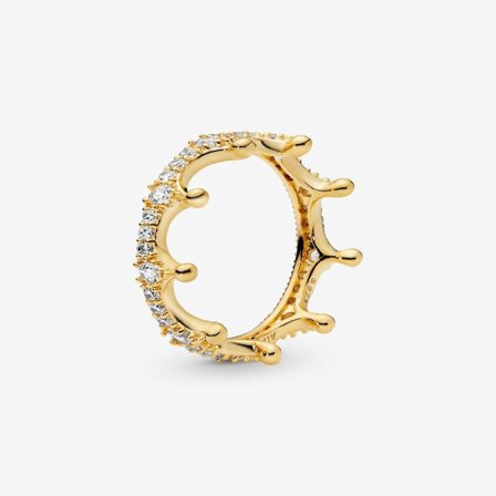 Pandora - Klar Glitrende Kronring - 14k gullbelegg