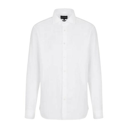 Emporio Armani, Casual Shirts Wit, Heren, Maat:S