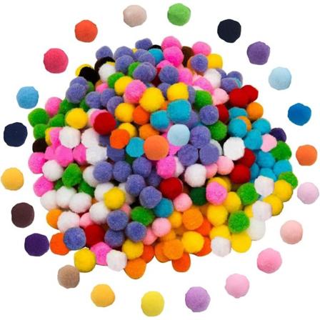 1000 kappaletta 10 mm pom pom -pompoja cheerleader -palloja askarteluun ja DIY -koristeisiin (satunnainen väri) (FMY)