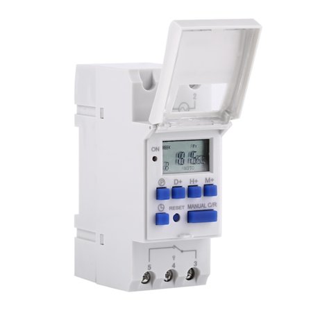 Ugentlig Programmerbar LCD Elektronisk Relæ Timer Switch 16 Til 8 Fra AC DC 12V