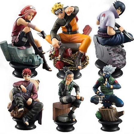 6 stk/sett Sjakk Naruto Sakura Action Figures Uchiha Gaara Kakashi Modell Pvc Anime Figurer Til Dekorasjon Samling Gave Leker
