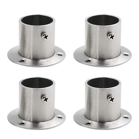 Garderobe Stang Flensholder Dusjforheng Sokkel Brakett Støtte for Rør, Pakke med 4 (Dia 32mm/1.25')