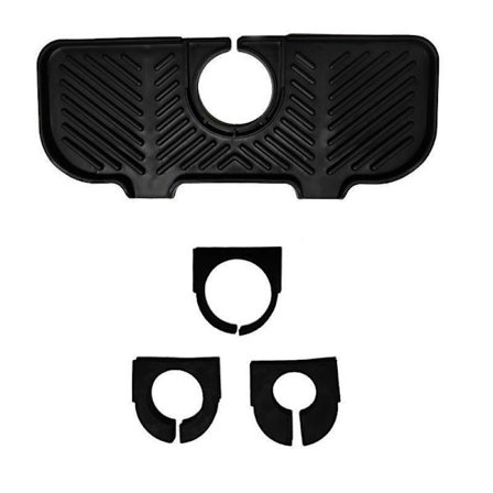 Förvaringsställ för köksblandare Hållare Tvål Svampar Caddy Organizer Diskbänkskorg Svart