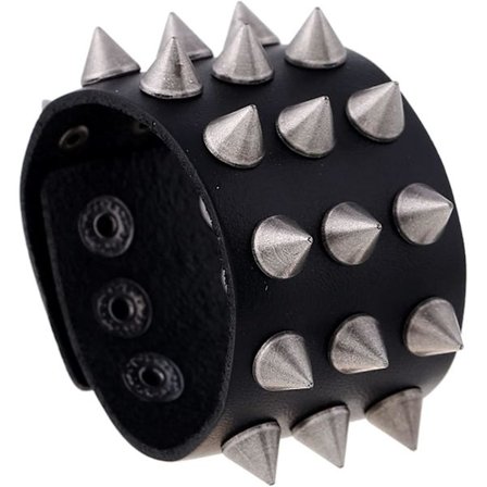 Hip Hop Spike Rivet Alloy Buckle Läderarmband