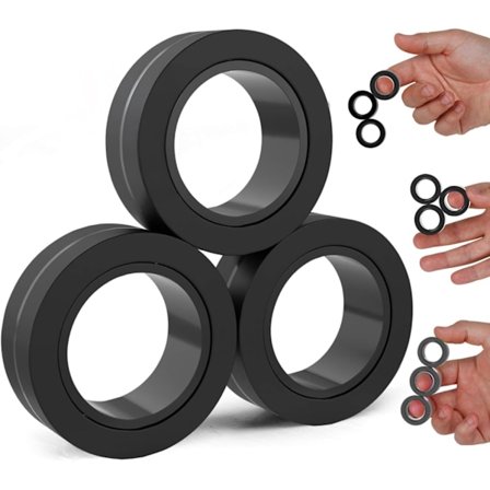 Magneettirenkaat - Fidget-lelut aikuisille - Magneettiset fidget-renkaat - Loputtomasti hauskaa - Pyöritä, yhdistä ja leiki - Koukuttava fidget-lelu 