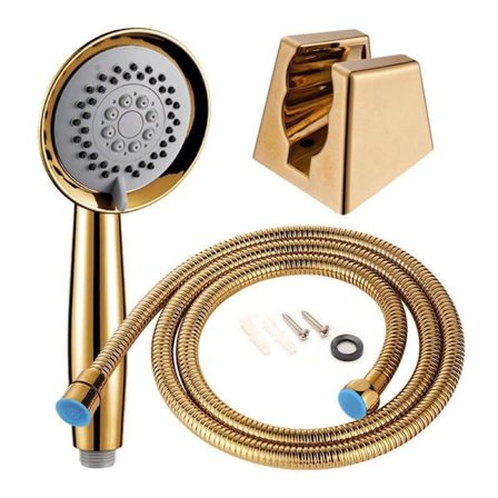 Gullfarget plast dusjhode med én stråle, vannsparende dusjhode i europeisk stil med Cisea