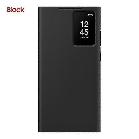 Samsung Smart View Plånboksfodral För Samsung Galaxy S23 Ultra SM-S918B S-View Mobilskal Svart SZRH