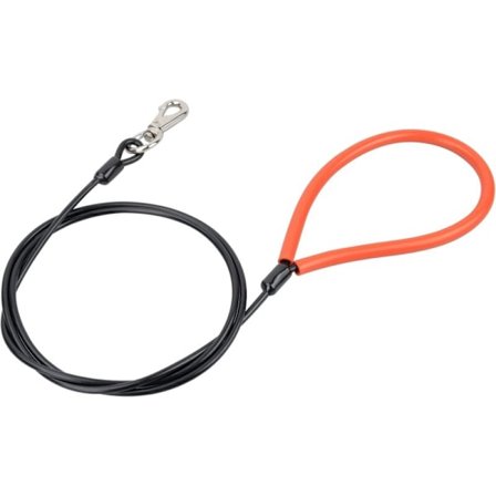 1,5 m hundesnor i stålwire, bidefast metalkabel i flettet snor, ikke-tygbar, robust, komfortabelt håndtag, tyggebestandig til små hunde