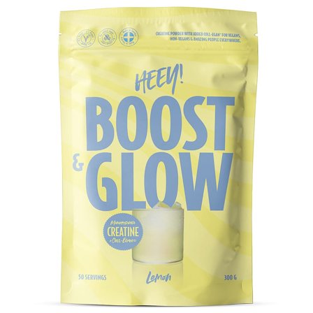 Heey! Boost & Glow Creatine + Collagen Lemon 300 g, Helse & Madvarer, Ingredienser, Kreatin