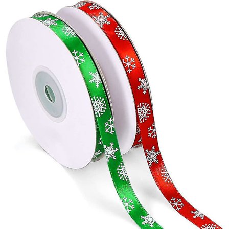 2 stk. Julebånd Juledekorasjonsbånd Juledekorasjonsbånd Rødt og grønt julebånd