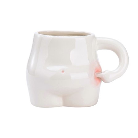 Kreativt hvidt keramisk krus holdbart kaffe te krus 320 ml pigegave 8,5 X 7,3 cm Det mest overkommelige! IMU