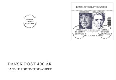 Danmark - Portrætgravurer I - Førstedagskuvert med miniark