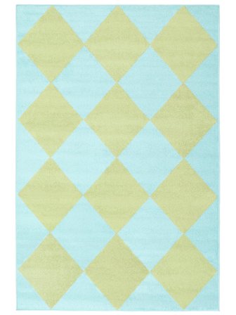 Indoor/Outdoor Rug Geometric Washable Puzzle - Green/Turquoise 200X300 Modern Style