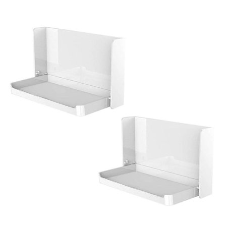 Lille Flydende Hylde til Væg, Foldbar Badeværelseshylde Vægmontering, Natbordshylde til Telefon, Fjernbetjening, Selvklæbende Hylde, A