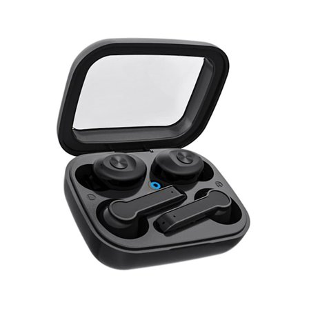 TWS Bluetooth 5.0 Hörlurar Trådlösa Öronproppar 9D Stereo Sport Vattentäta Fyra Öronproppar Headset Hörlurar(Svart)